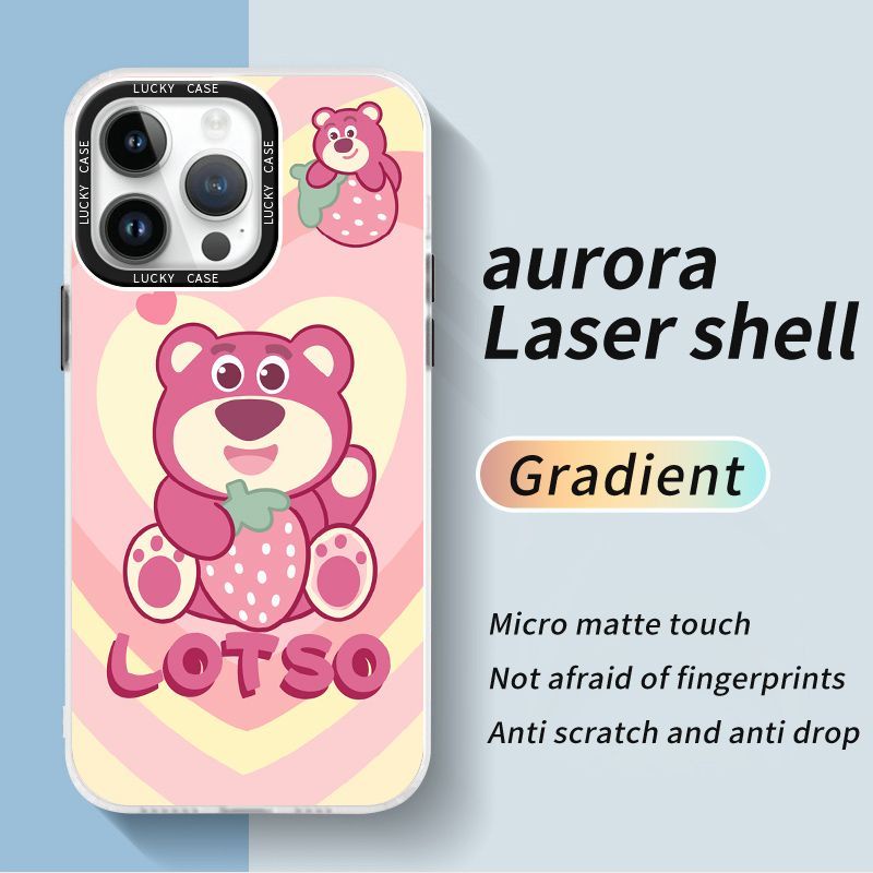 Ốp Điện Thoại Imdiphonexr12678Plus Màu Laser Họa Tiết Gấu Ôm Dâu Tây Dễ Thương promax1314 Vitality