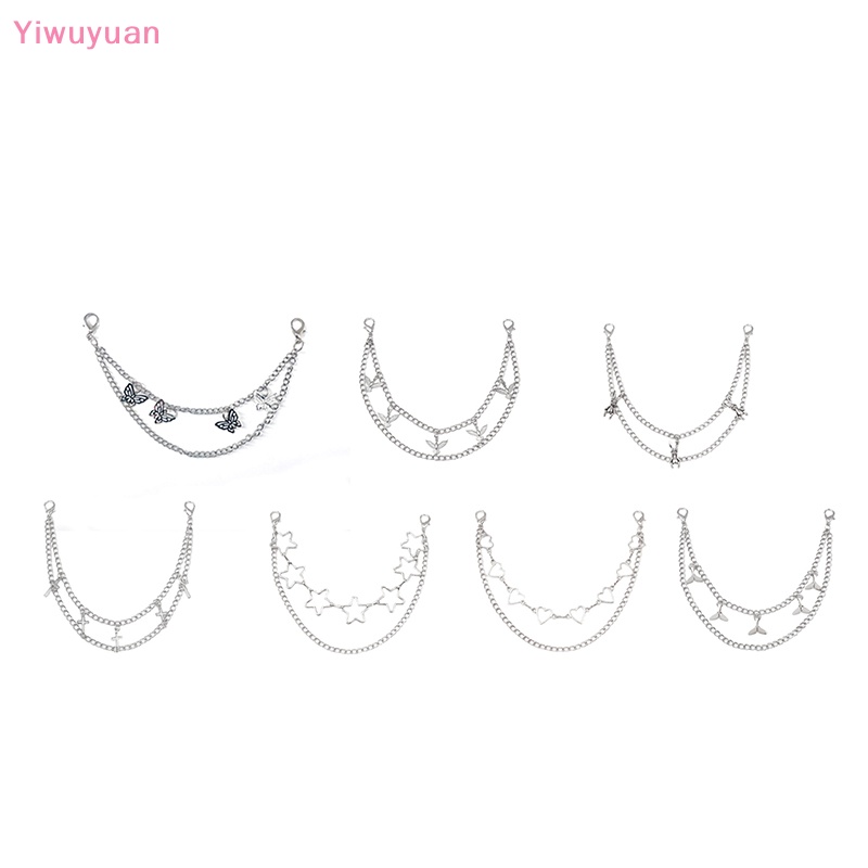 < Yiwuyuan > Dây Xích Kim Loại Nhiều Lớp Mặt Hình Thỏ Ngôi Sao Năm Cánh Phụ Kiện Túi Xách Đeo Chéo Dây Xích DIY Mới