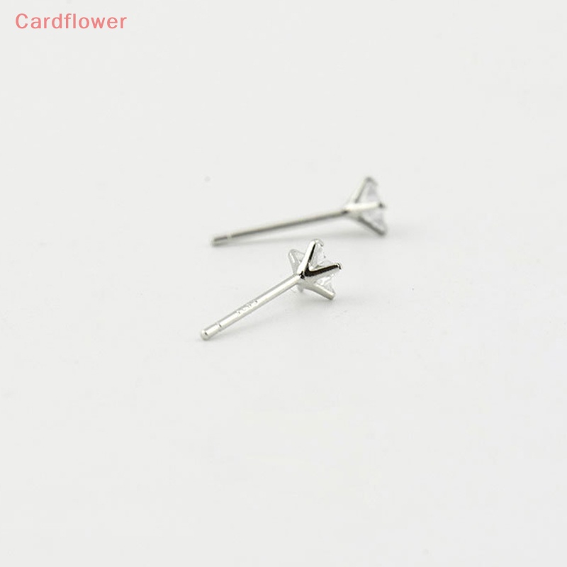 Khuyên Tai Bạc 925 Đính Đá Zircon Hình Ngôi Sao Nhỏ Mới