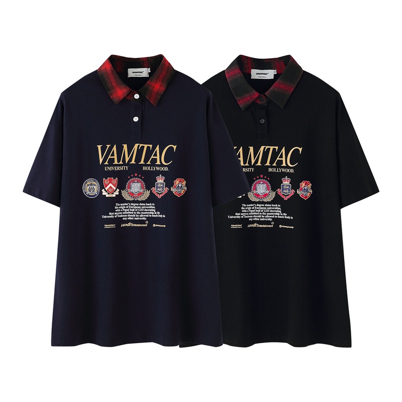 Vam-ac &amp; - Áo Sơ Mi unisex Phản Quang logo Chữ Cái Đường Phố Cao Cấp Hợp Thời Trang