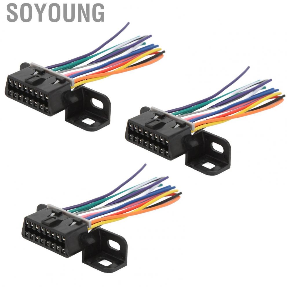 Soyoung Female OBD2 Cable Connector Abrasion Resistant 16 Pin  Aging J1962F Direct Fit Car Diagnostic Plug High Performance for