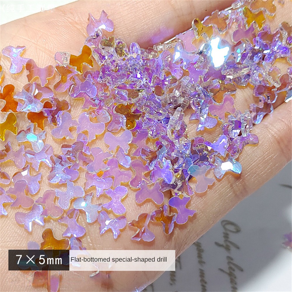 ⭐IN STOCK Tím Rock Crystal Nail Art Trang trí nâng cao móng tay Trang trí móng tay Nhiều lựa chọn Trang sức kim cương giả trang trí móng tay Hỗn hợp màu Trang trí móng tay ⭐cocomall12