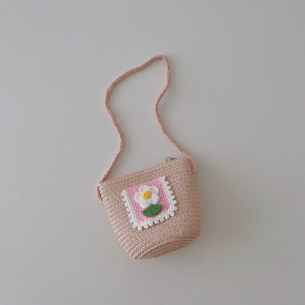 Túi Đeo Chéo Đan Len Phong Cách Công Chúa Dễ Phối Đồ Thời Trang Xuân Hè Cho Mẹ Và Bé