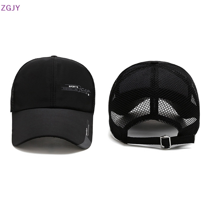 Mũ Lưỡi Trai Màu Trơn Phối Lưới Thoáng Khí Thời Trang Mùa Hè Cho Nam Mới