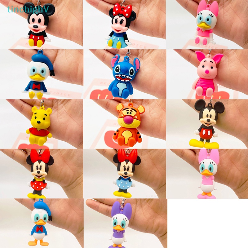 [TinchighV] 1 Móc Khóa Cặp Đôi Bằng Silicon Hình Mickey Minnie Daisy Gấu Pooh Chuột Mickey Dễ Thương Làm Quà Tặng Nhỏ [Mới]
