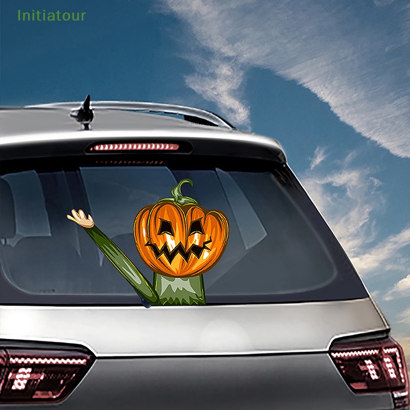 [InitiatourV] Nhãn Dán Cửa Sổ Sau Xe Hơi Họa Tiết Vẫy Vẫy Tay Trang Trí Halloween Kinh Dị