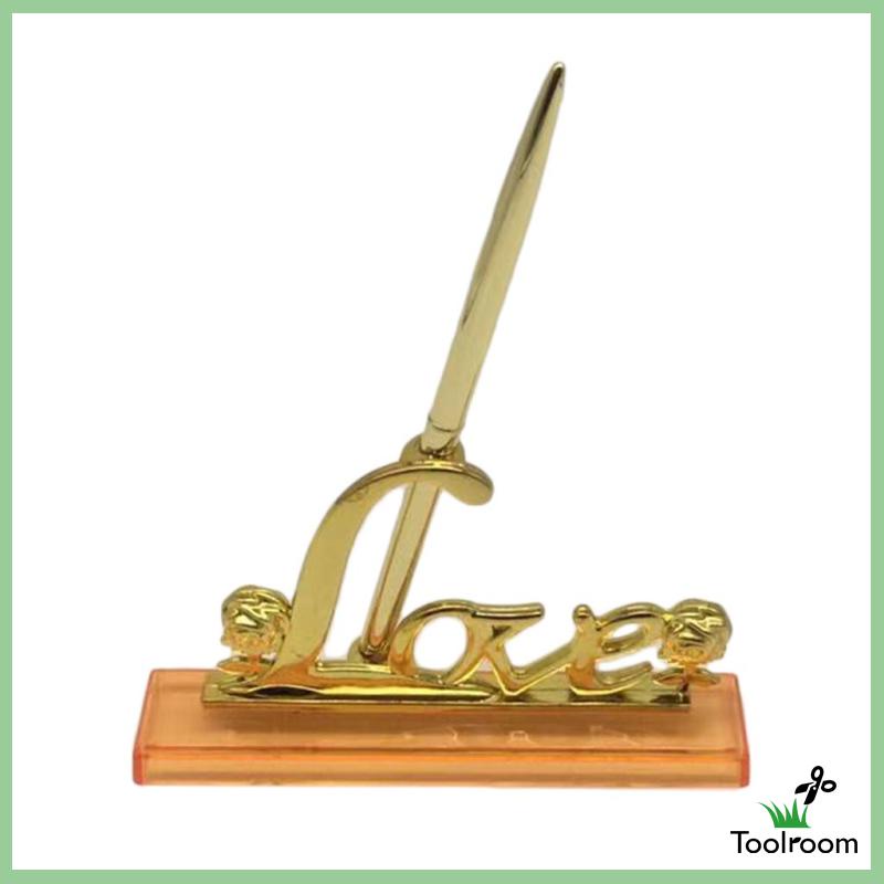 Bộ Bút Ký Tên Với Giá Đỡ Mạ Vàng Dùng Cho Tiệc Cưới