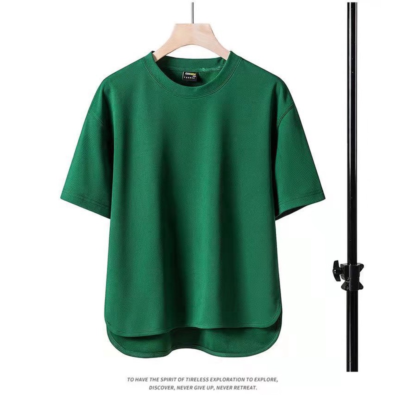 Áo Thun Tay Ngắn Cổ Tròn Màu Trơn Đơn Giản Thời Trang Xuân Hè Mới 2023 Size Lớn M-3xl