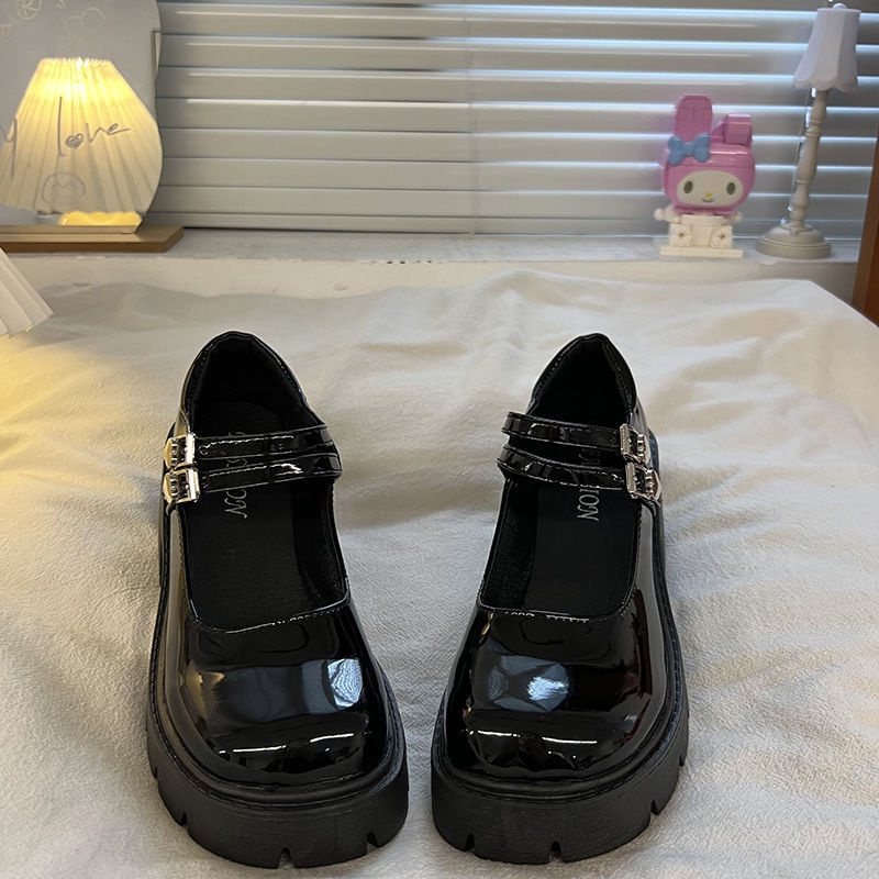 Giày Mary Jane Đế Dày Bằng Chất Liệu Da Phong Cách Thời Trang retro Dành Cho Nữ