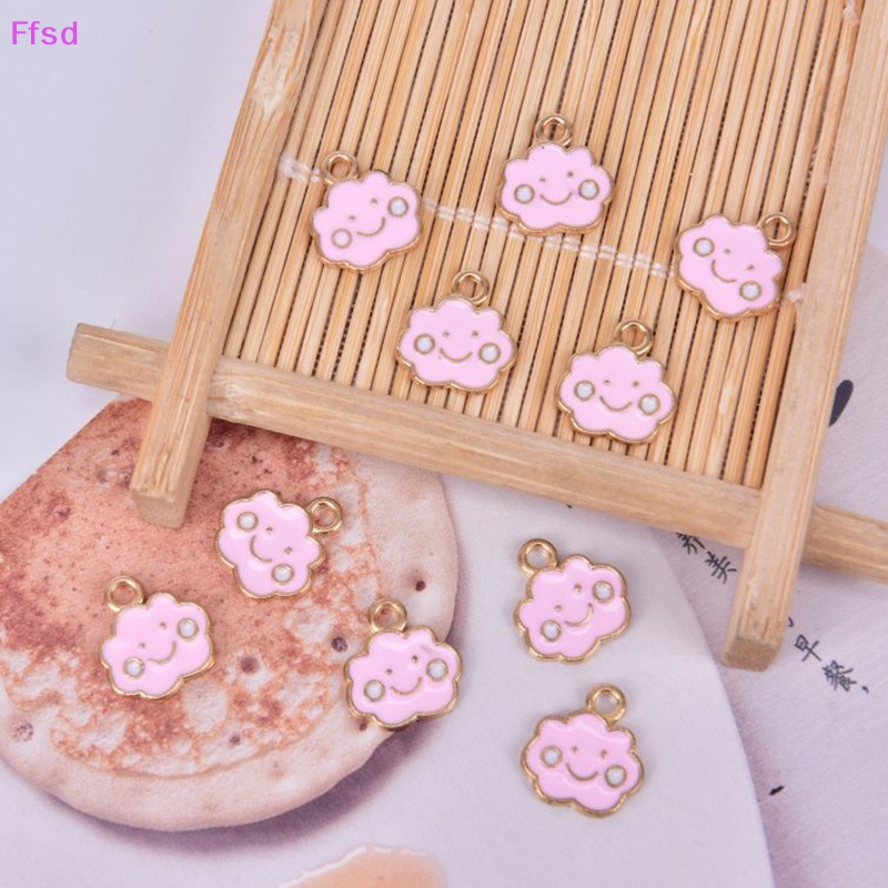 Bộ 10 Mặt Dây Chuyền Hình Đám Mây / Chữ Ch Bằng Hợp Kim Tráng Men Độc Đáo DIY