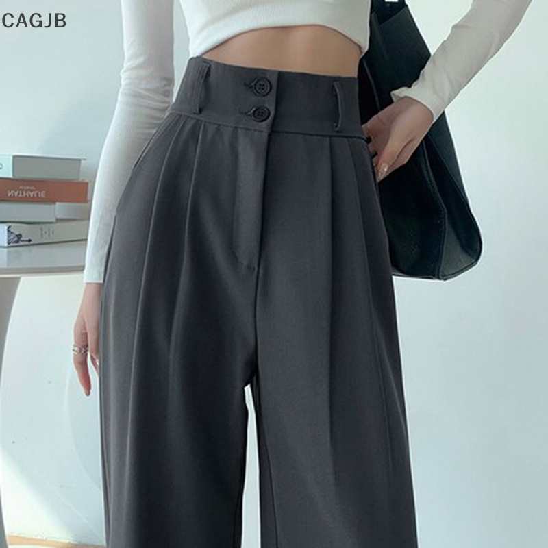 Quần Tây Ống Rộng Lưng Cao Thời Trang Công Sở Cho Phái Nữ