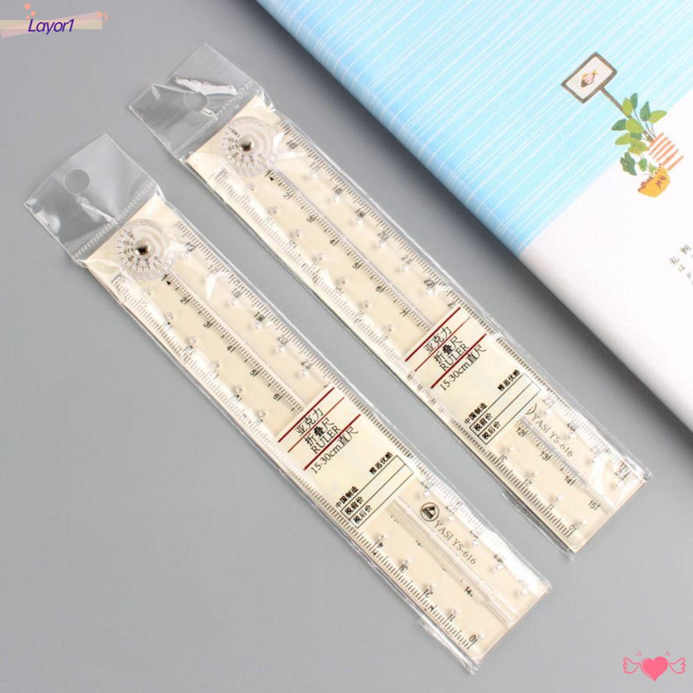 LAYOR1 Set 5 Thước Thẳng Bằng Acrylic Trong Suốt Đa Năng Có Thể Gấp Gọn Dùng Vẽ Tranh Cho Học Sinh / Văn Phòng