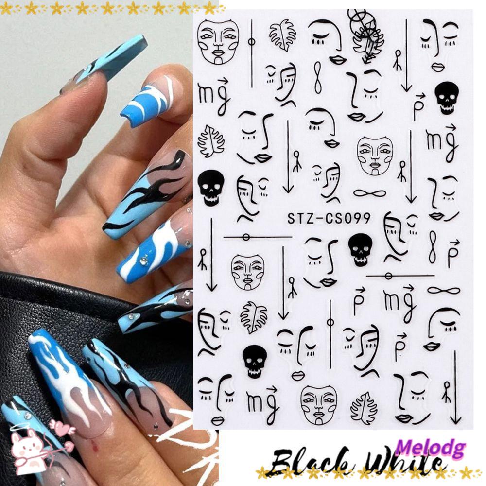 MELODG Sticker Dán Móng Hoạ Tiết Hình Học