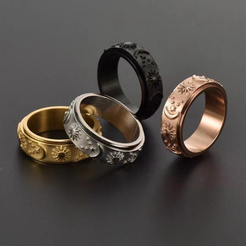 Ygt Nhẫn Xoay Bằng Thép Không Gỉ Hình Trăng Sao Celtic Giảm Căng Thẳng Cho Nam Và Nữ