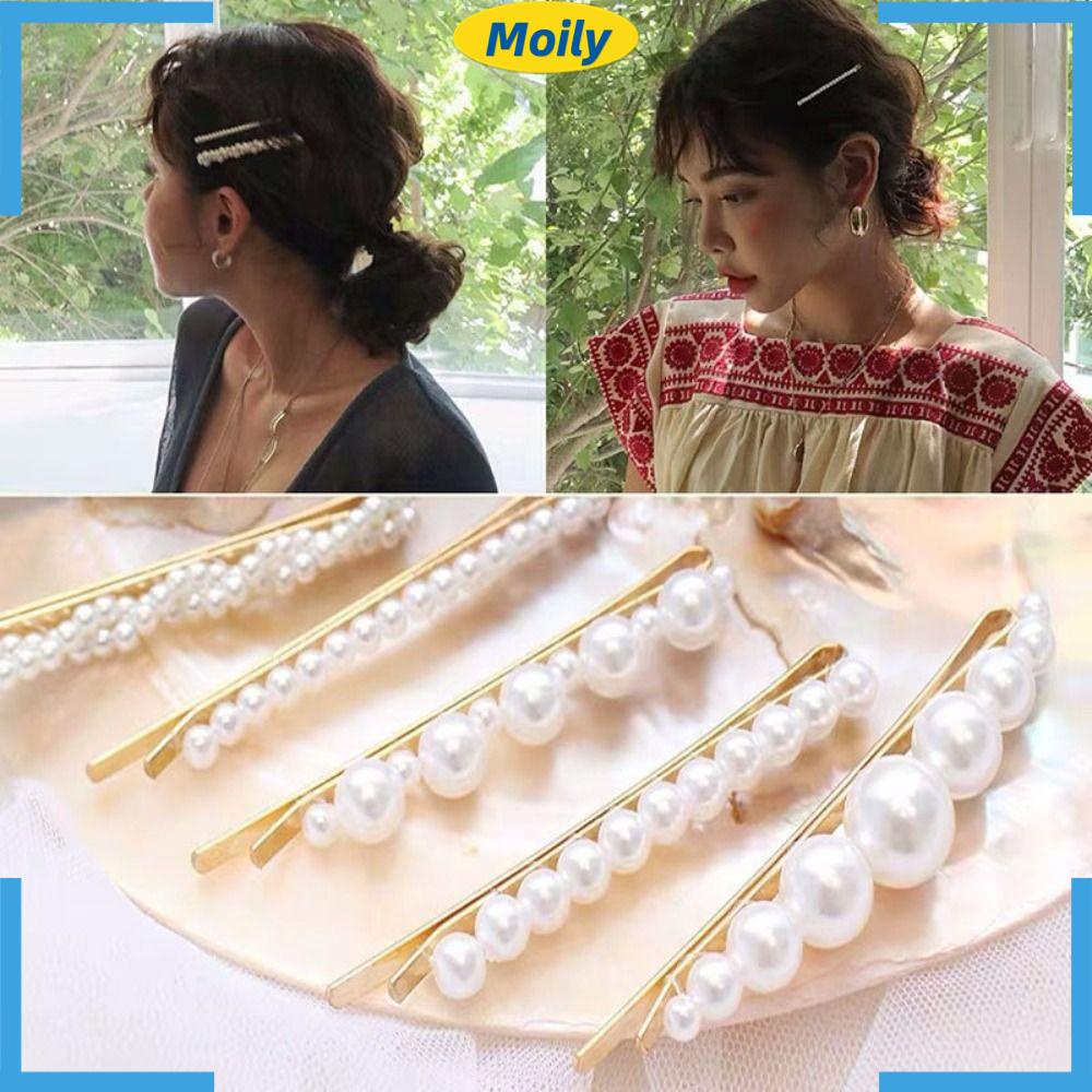 MOILYVN Kẹp TóC PhốI HạT NgọC Trai Giả ThờI Trang Cho Nữ