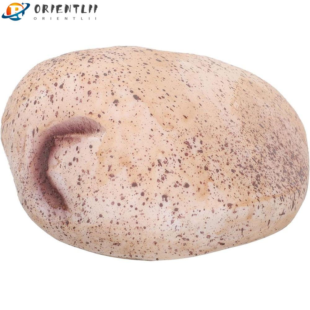 ORIENTLII Hộp Đựng Chìa Khóa Trốn Tìm Hình Viên Đá Bằng Nhựa Resin Màu Vàng Nhạt Cho Người Lớn / Trẻ Em