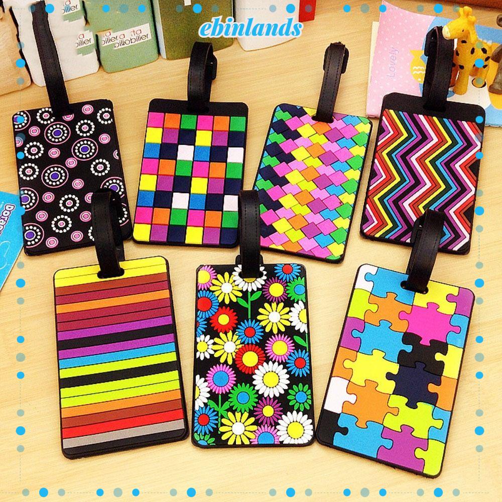 EBINLANDS Nhãn Đánh Dấu Hành Lý Nhiều Màu Có Thể Tái Sử Dụng