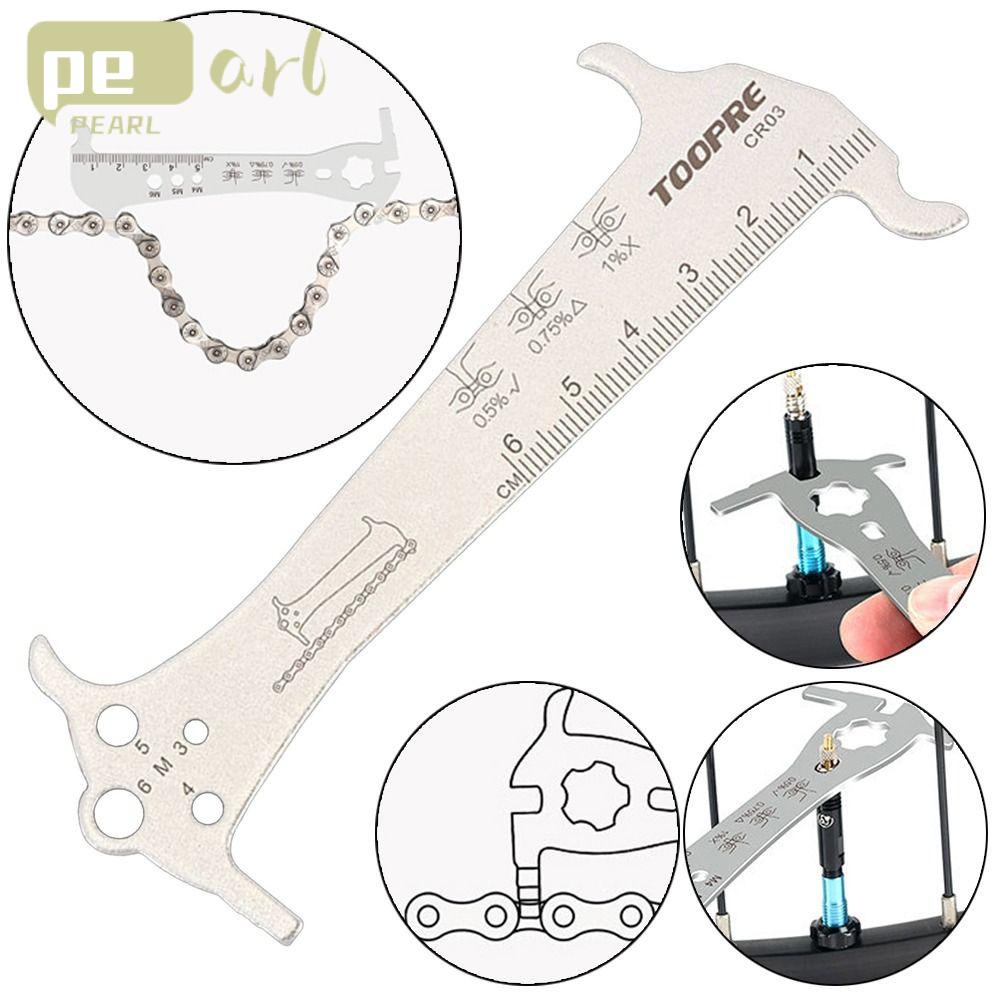 PEARLVN Thước Đo Dây Xích Xe Đạp 6 Trong 1 Bằng Thép Không Gỉ Bền Bỉ