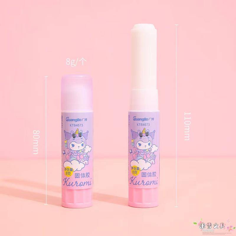 Set 4 Keo Dán Màu Trơn Hình Kỳ Lân Sanrio Mymelody Kuromi Cinnamoroll Pochacco Cho Trường Học / Văn Phòng