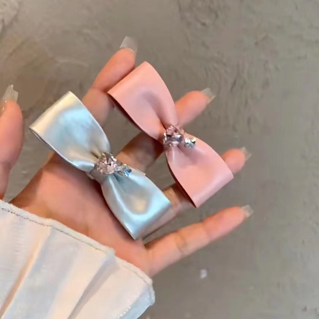 Kẹp Tóc Nơ Đính Đá Thời Trang Mùa Hè Phong Cách Mới