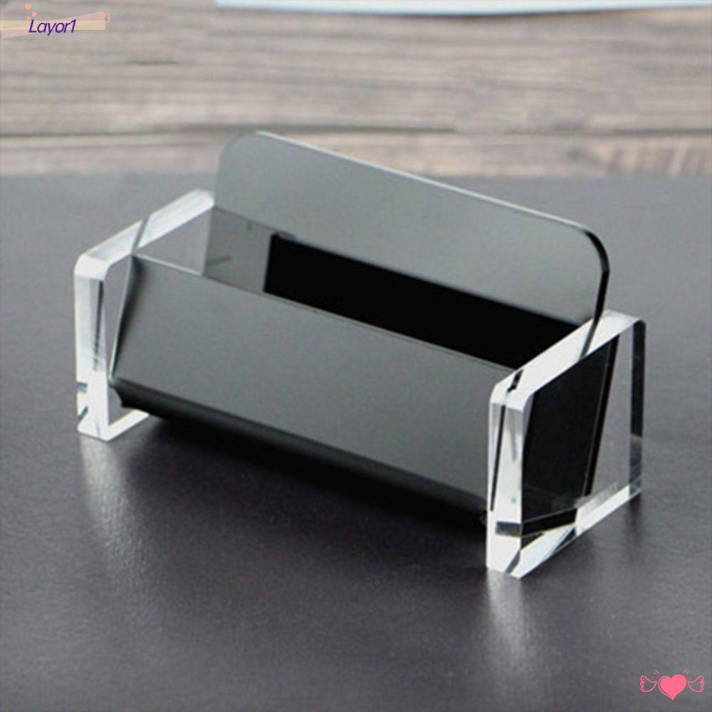 LAYOR1 Kẹp Gắn Ảnh / Thẻ Để Bàn Bằng Acrylic Màu Đen Trang Trí Văn Phòng