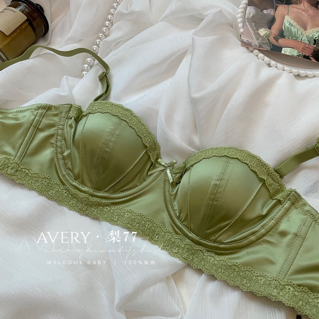 Áo Ngực Satin Nhẹ Gọng Thép Mềm Không Đường May Nửa Cúp Ngực Nhỏ Kiểu Pháp Sang Trọng Dành Cho Bạn Gái 7.1