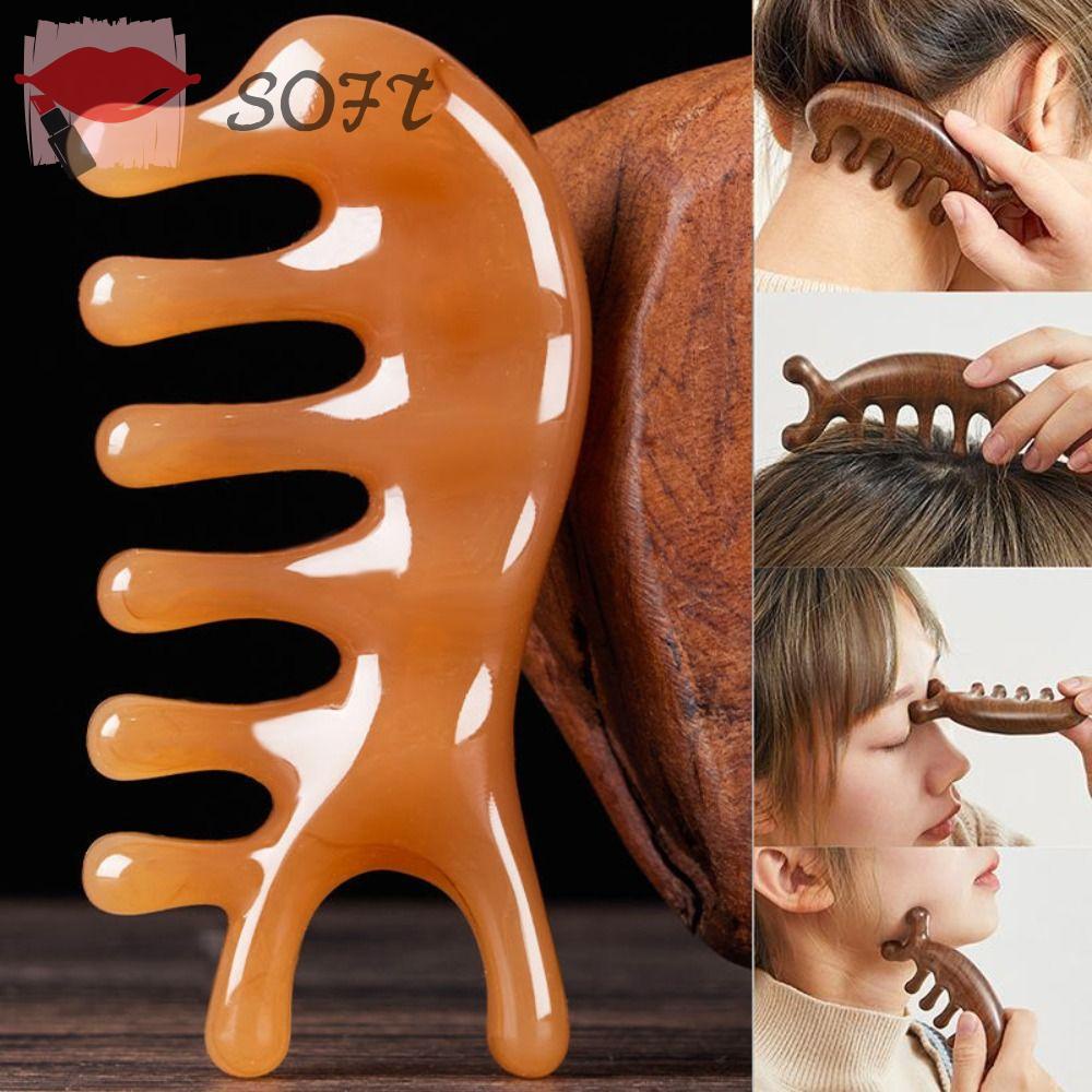 SOFTNESS Lược Chải Tóc Mát Xa Da Đầu Bằng Gỗ Đàn Hương