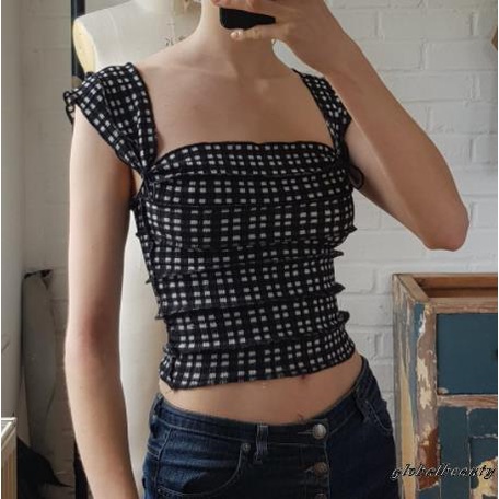 Áo Hai Dây Cổ Vuông In Họa Tiết Thời Trang Mùa Hè Cho Nữ