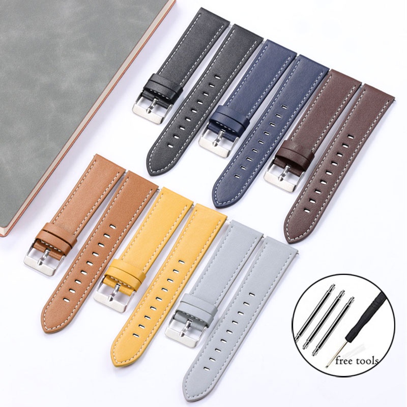 SAMSUNG Dây Đeo Bằng Da 20mm 22mm Thông Dụng Tháo Gỡ Nhanh Cho Đồng Hồ Thông Dụng Huawei Amazfit GTR 42mm 47mm 4 40mm 44mm