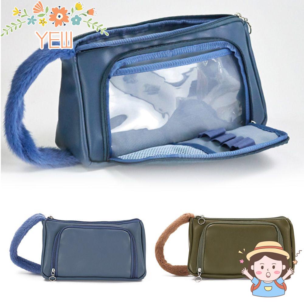 YEW Túi Đựng Mỹ Phẩm Phối Lông Xù Xinh Xắn Nhỏ Gọn Cho Nữ
