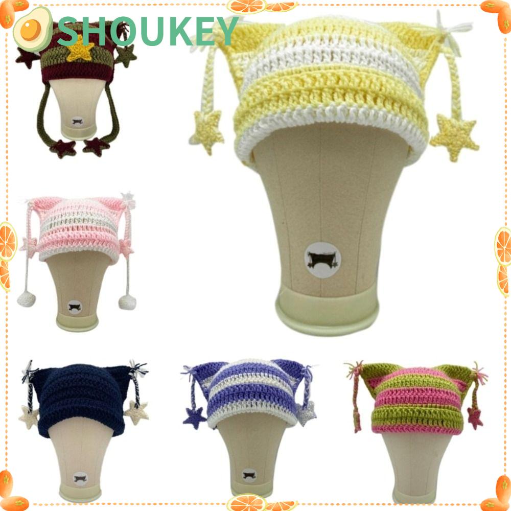 SHOUKEY Mũ Len Tai Mèo Giữ Ấm Mùa Đông Cho Tuổi Teen