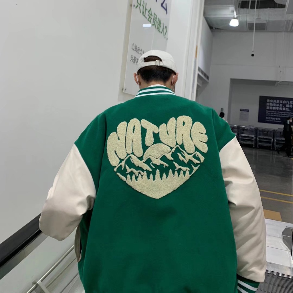 Áo Khoác Bóng Chày Dáng Rộng Thời Trang Xuân Thu Phong Cách Hồng Kông Cá Tính Cho Nam