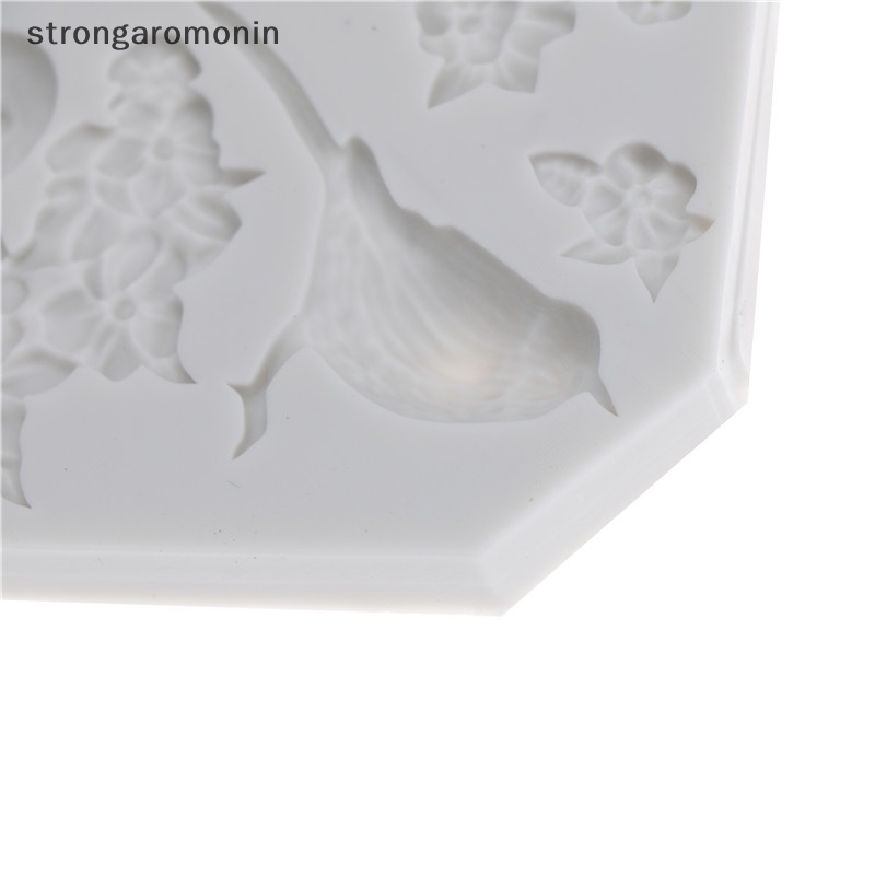 Khuôn Silicone Làm Bánh Tạo Hình Chim Và Hoa Độc Đáo Tiện Dụng