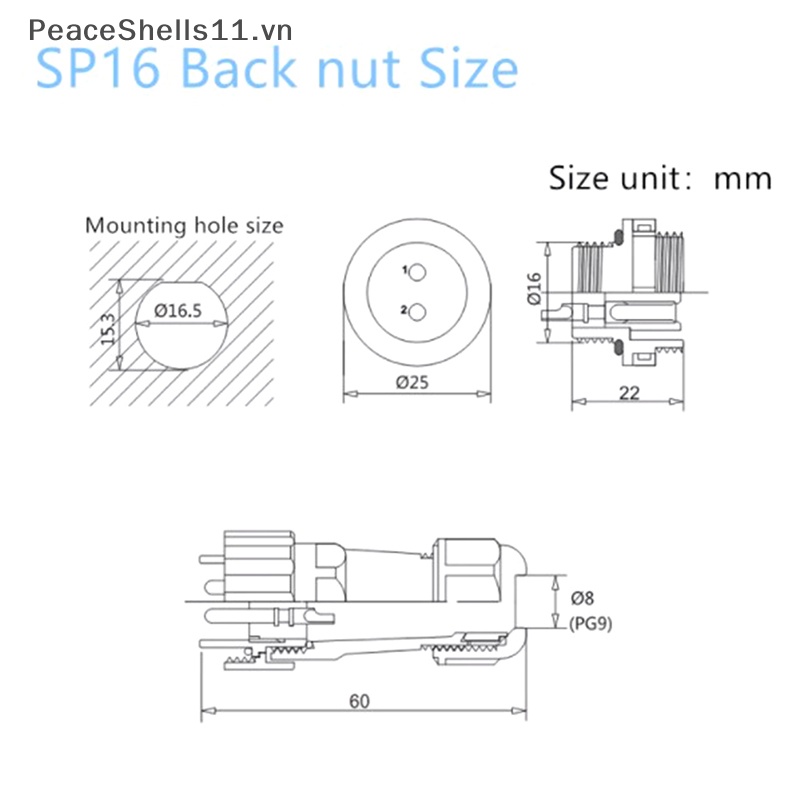 Phích Cắm Kết Nối Dây Điện Chống Nước IP68 2 / 3 / 4 / 5 / 6 / 7 / 8 / 9 Chất Lượng Cao