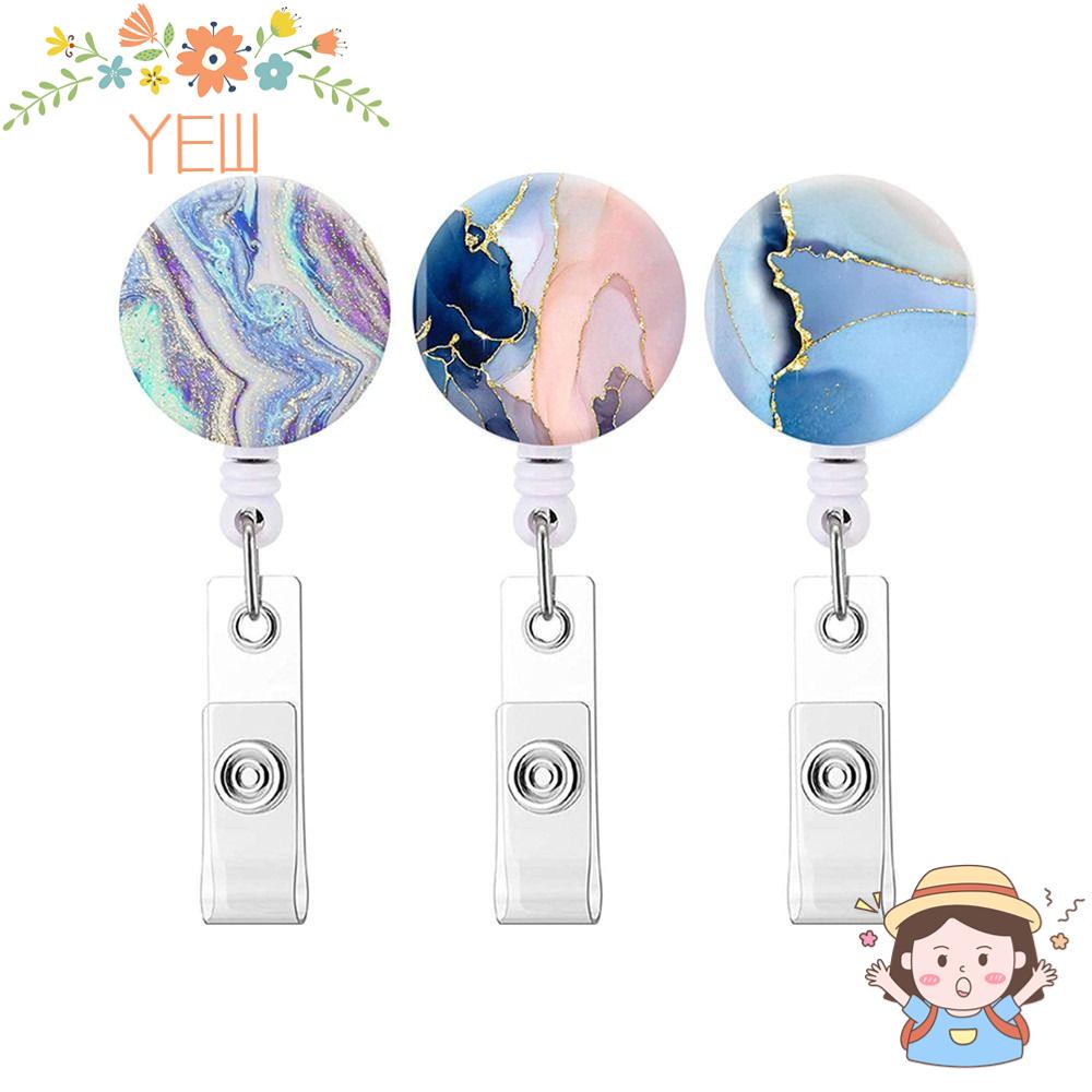 YEW Set 3 Giá Đỡ Móc Chìa Khóa Bằng ABS Có Thể Thu Gọn Họa Tiết Cẩm Thạch