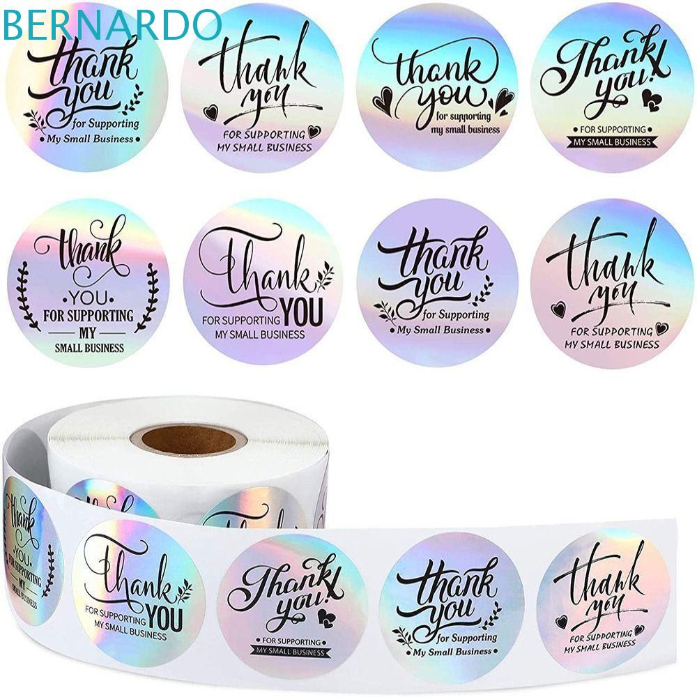 BERNARDO Cuộn Sticker 1.5inch 1.5inch Màu Cầu Vồng In Chữ Thank You Độc Đáo Dùng Trang Trí