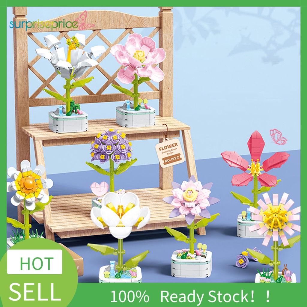 1 Bộ Đồ Chơi Lắp Ráp Hình Bông Hoa Bằng ABS Dễ Điều Chỉnh DIY