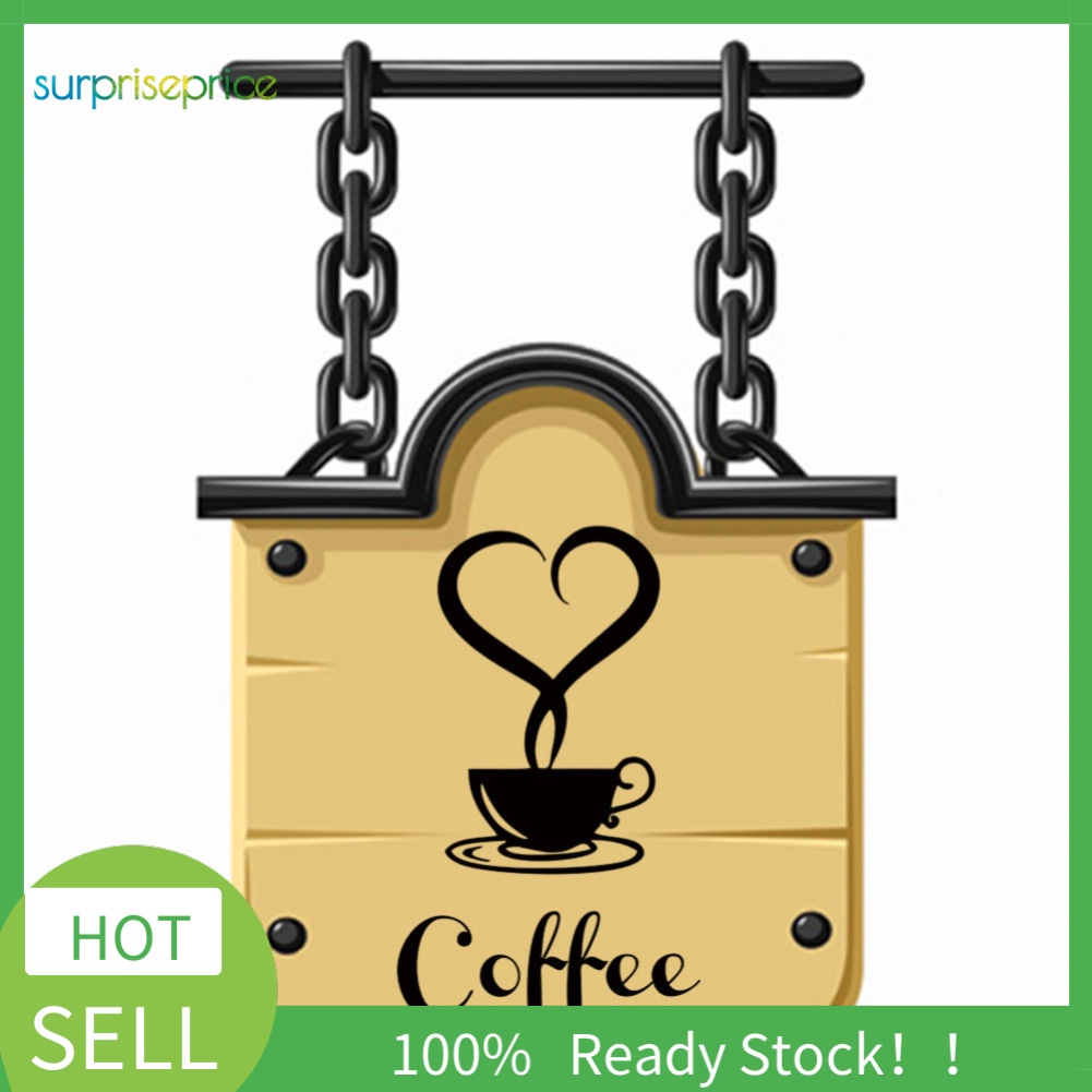 Miếng Dán Tường Trang Trí Hình Cốc Cà Phê / Trái Tim Độc Đáo DIY