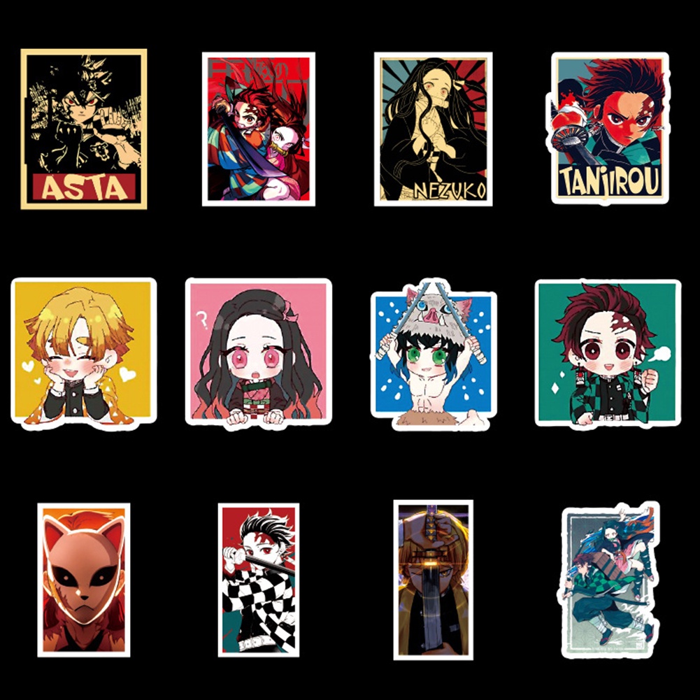 Set 50 Miếng Dán Anime Graffiti Chống Thấm Nước Trang Trí Ván Trượt / Xe Hơi / Guitar