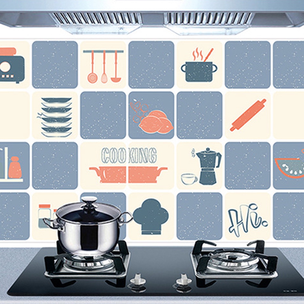 Miếng Dán Tường Chống Dầu Chống Ẩm Chống Nấm Mốc Trang Trí Nhà Bếp