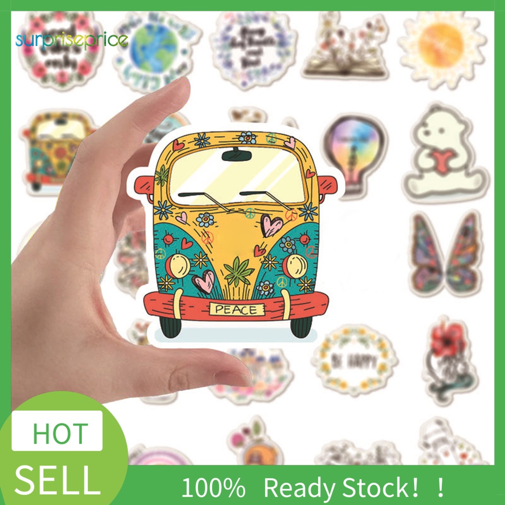 Set 50 Miếng Dán PVC Chống Nước Họa Tiết Hoạt Hình Graffiti Trang Trí Ván Trượt / Guitar / Hành Lý