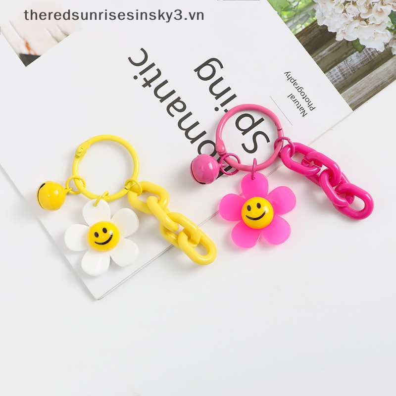 1 Móc Khóa Acrylic Hình Hoa Hướng Dương Cười Nhiều Màu Sắc Dễ Thương