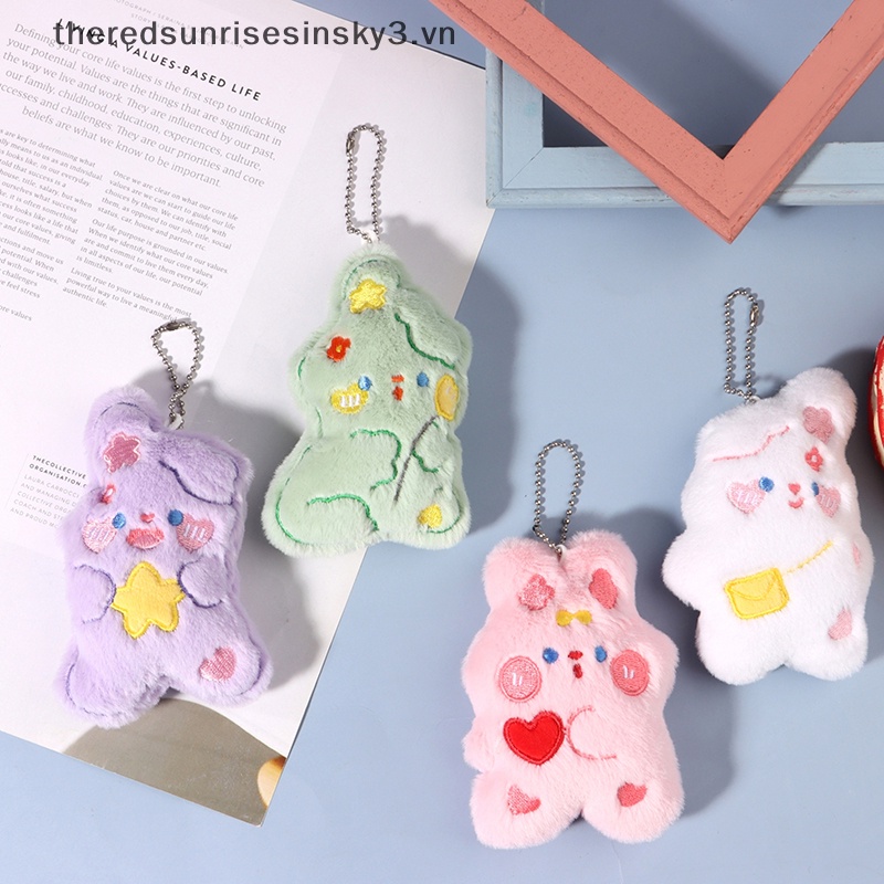 Móc Khóa Hình Thỏ Nhồi Bông Mềm Mại Đáng Yêu