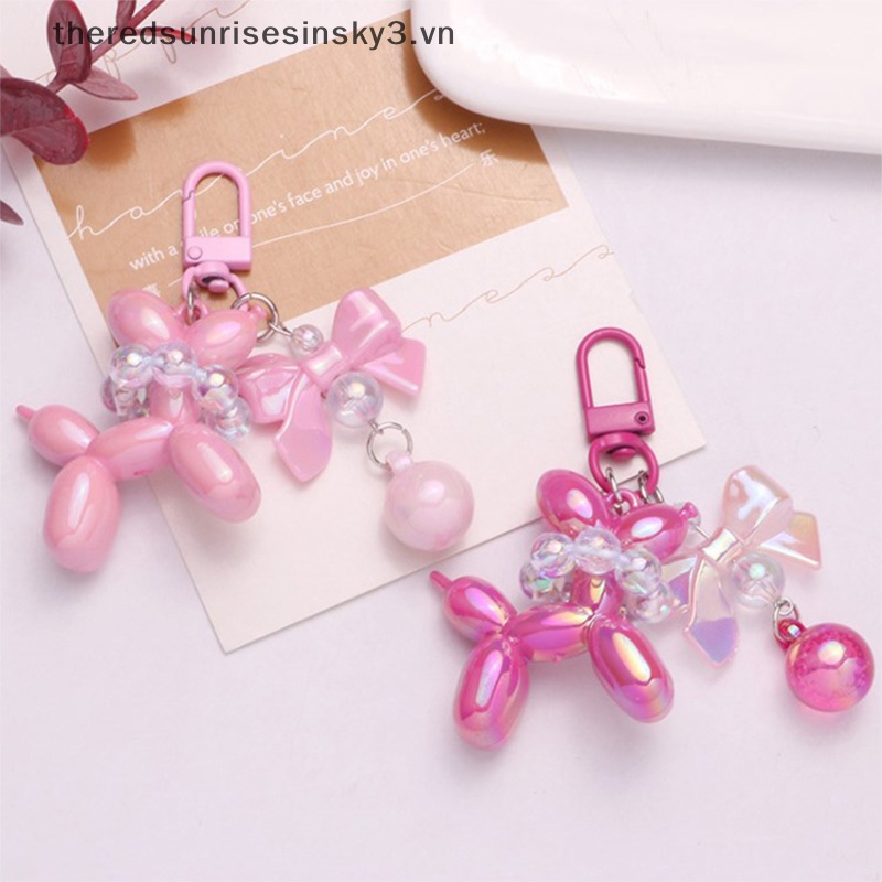 # # Thời Trang # Móc Khóa Điện Thoại Di Động Mặt Hình Chú Chó Bong Bóng Trái Tim Nổi Dễ Thương Sáng Tạo Vui Nhộn