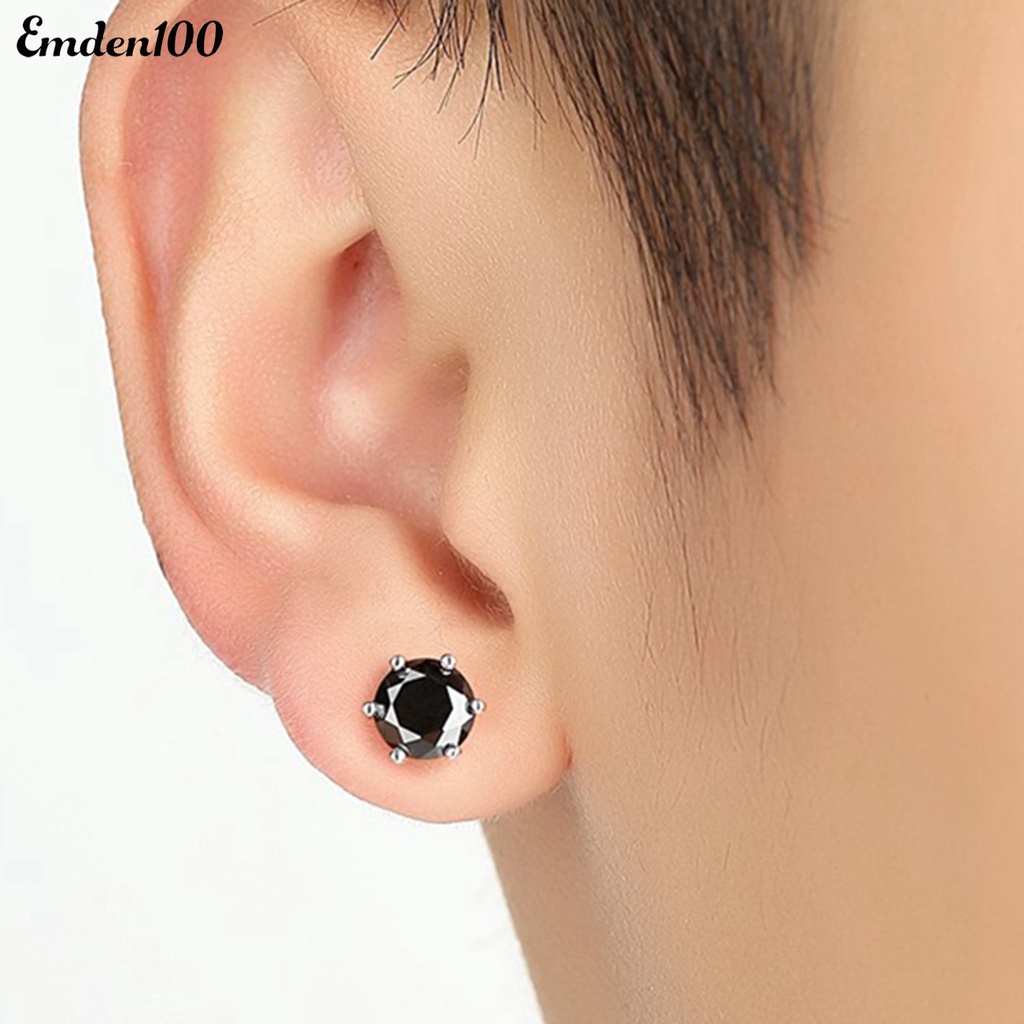 1 Đôi Bông Tai Đính Đá Thời Trang Dành Cho Nam Và Nữ