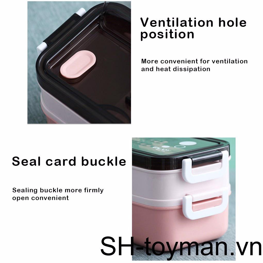 Hộp Đựng Cơm Trưa Hai Tầng Cách Nhiệt Giữ Nhiệt Tiện Dụng