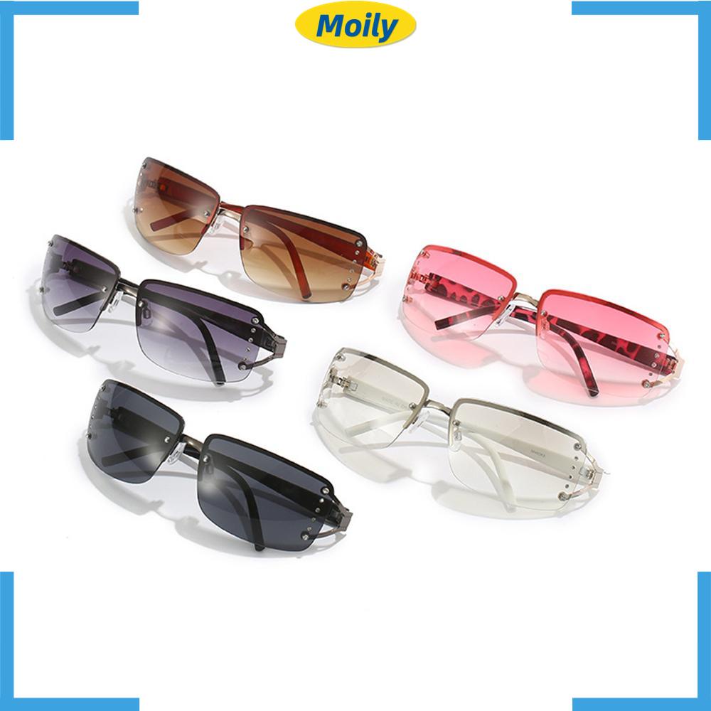MOILYVN Kính Mát Không Gọng Cho Nam Và Nữ Y2K 2000S