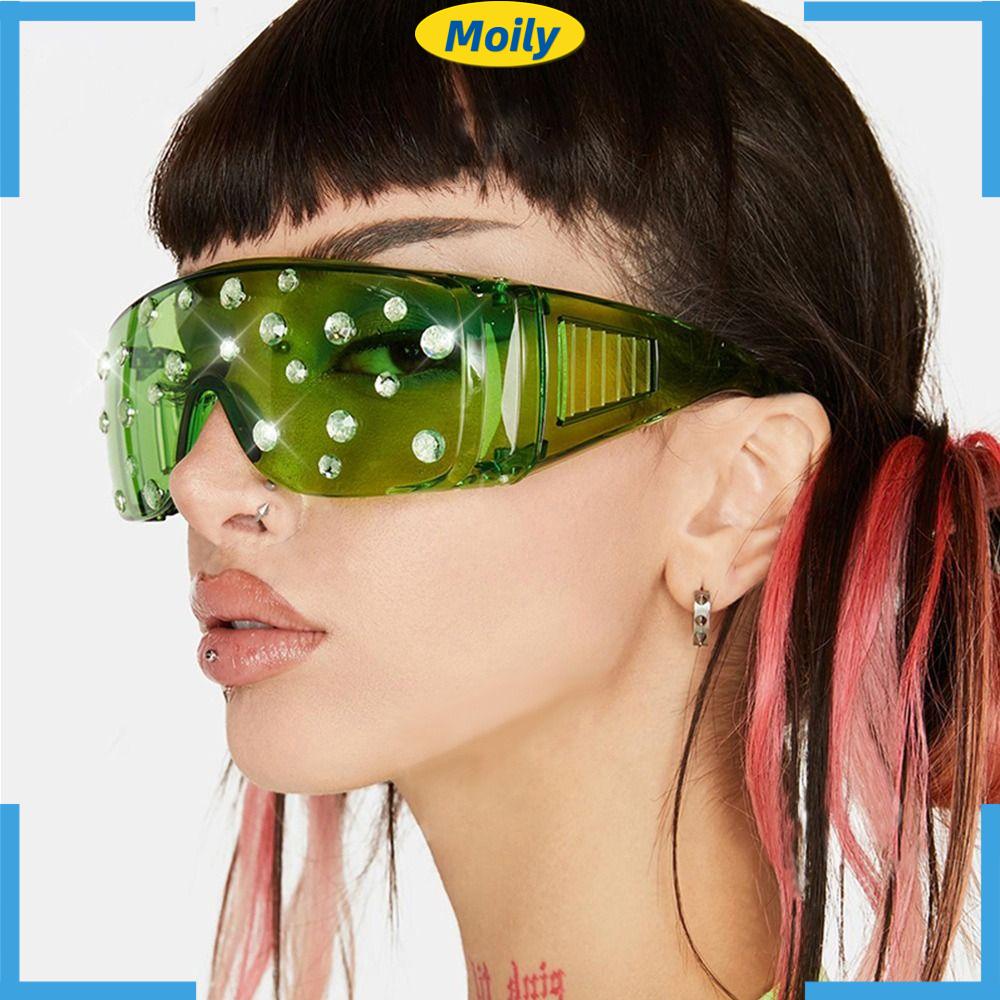 MOILYVN Kính Mát Oversized Đính Đá Cho Cả Nam Và Nữ