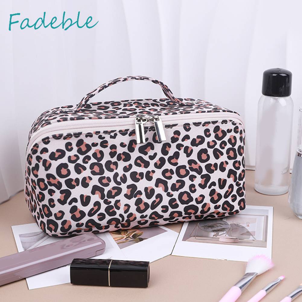 Túi Đựng Mỹ Phẩm Sức Chứa Lớn In Họa Tiết Da Báo Tiện Dụng Cho Nữ