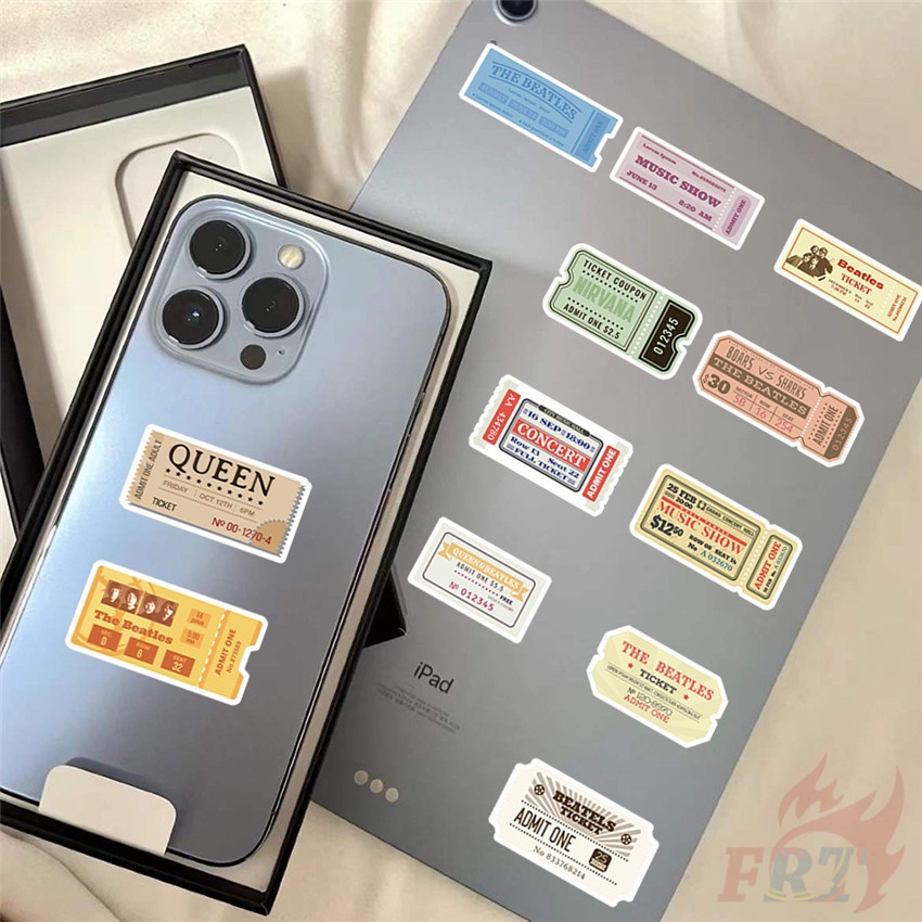❉ Băng Đô Rock Band. Bộ 01 Sticker Dán Trang Trí Hình Vé Máy Bay Cổ Điển 01 ❉ Bộ 60 Miếng Dán Chống Thấm Nước Họa Tiết Doodle Thời Trang DIY